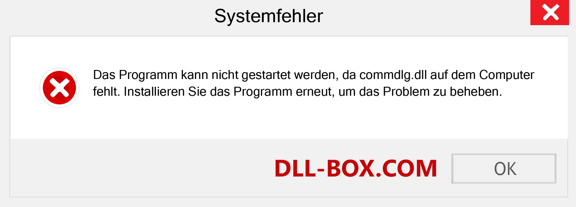 commdlg.dll-Datei fehlt?. Download für Windows 7, 8, 10 - Fix commdlg dll Missing Error unter Windows, Fotos, Bildern