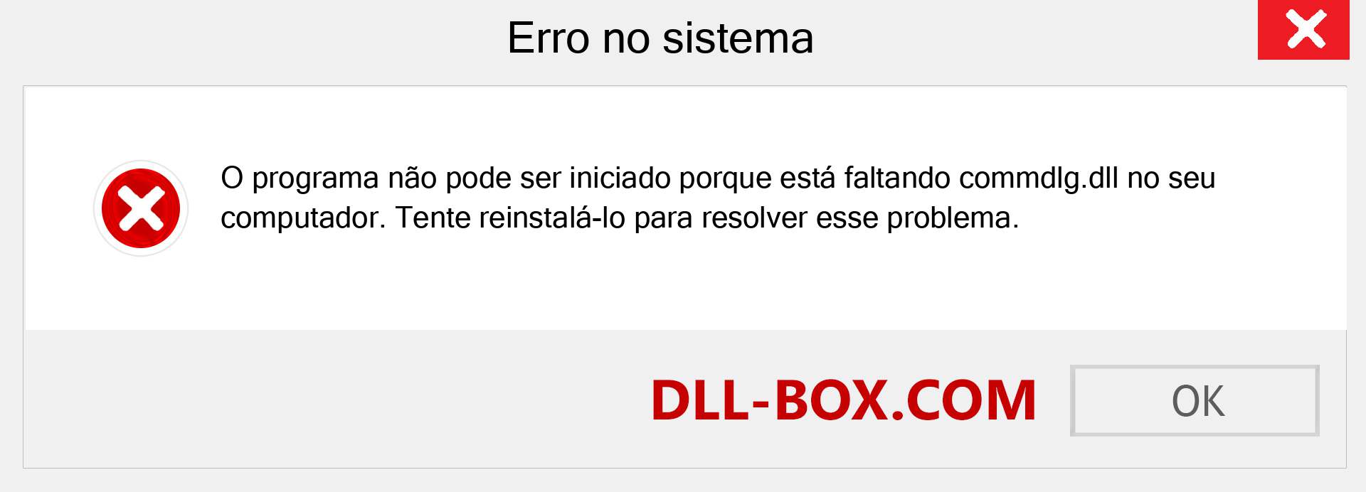 Arquivo commdlg.dll ausente ?. Download para Windows 7, 8, 10 - Correção de erro ausente commdlg dll no Windows, fotos, imagens